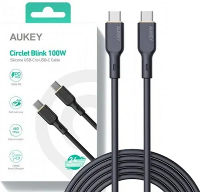 Produktbild von AUKEY CB-SCC101, 1 m, USB C, USB C, 0,48 Gbit/s, Schwarz