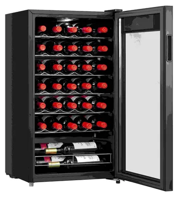 Image de Cave à vin Silva-Homeline, 93 l, 34 bouteilles, porte vitrée, , noir, 1 unité