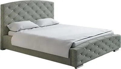 Image de Lit moderne rembourré Lits Cadre de lit double 180x200 Gris Lit matrimonial