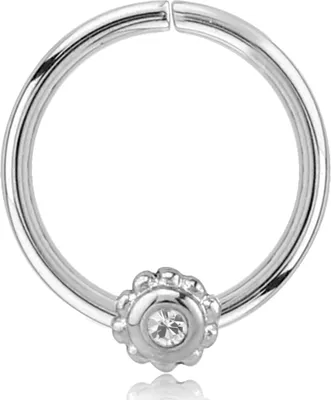 Produktbild von viva-adorno Knorpel Piercing Ring Kristall Ohrpiercing Helix Cartilage Tragus Nasenring 316L Chirurgenstahl verschiedene Farben Z489,Ring 1x silber / klar