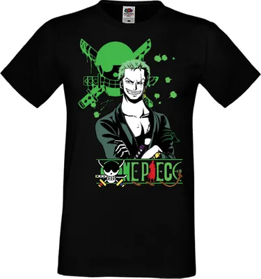 Zdjęcie produktu dla Męska Koszulka Manga Anime One Manga Piece Anime Roronoa Zoro 03 Zoro, Man L / Czarny
