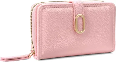 Produktbild von Geldbörse Damen, Klein Portemonnaie Geldbeutel RFID-Schutz aus Weichem Leder, Brieftasche mit Münzfach, Druckknopf Reißverschluss und Viele Fächer
