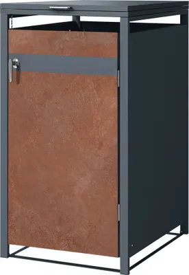Obrázok produktu pre ML-Design 1 box na 1 odpadkový kôš 240L 68x80x116,3 cm, antracitový vzhľad hrdze, oceľ/korenová oceľ, uzamykateľný