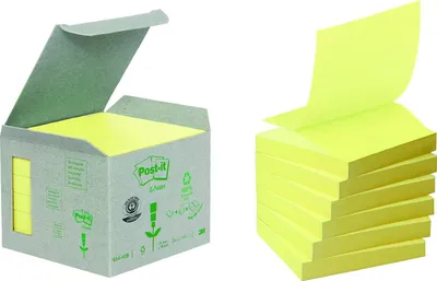 Produktbild von Post-it Haftnotizen Recycling Z-Notes, 76 x 76 m, gelb