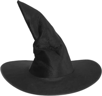Produktbild von Kostümhut Halloween-Hexenhut für Damen und Kinder, schwarzer, breiter Krempe, spitzer Gothic-Zaubererhut, Cosplay-Kostümzubehör für Halloween-Party, C