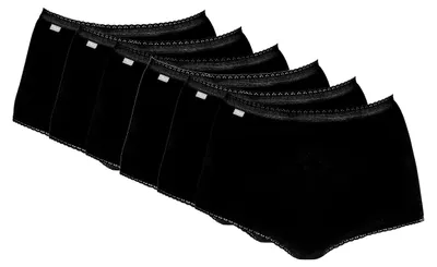 Productafbeelding van Playtex, Damen slips met hoge taille, 100% katoen, set van 6 (3 paar), zwart, maat 5