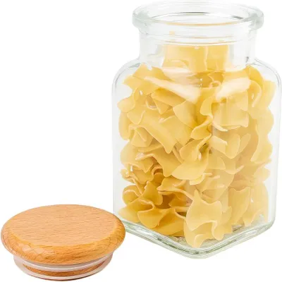 Produktbild von Großes Gewürzglas 150 ml – Glas mit Holzdeckel