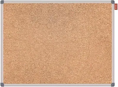 Produktbild von Famanu Korkboard 80 x 60 cm mit Aluminiumrahmen - Naturkorkoberfläche für Fotos und Notizen