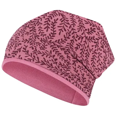 Produktbild von Mädchen Herbstmütze Beanie Übergangsmütze Baumwolle doppellagig, Gr. 50-52, Altrosa Zweige