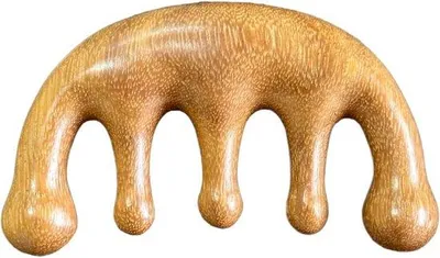 Produktbild von Famanu Holz-Haarkamm - Massagekamm für Kopfhautpflege - Breite Zähne - 13,2 x 5,2 cm - Holzfarbe