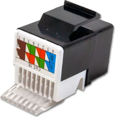Image de XtendLan Prise Keystone RJ45, encliquetable, CAT5e, UTP, installation sans outil, noir