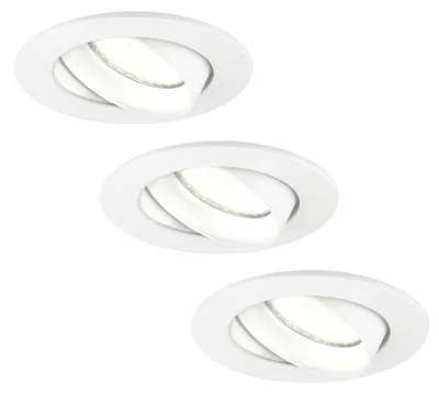 Produktbild von Ledvion 3er Set LED Einbaustrahler Rund Weiss 3W dimmbar Neutralweiss