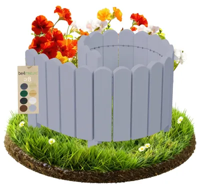 Image de be4nature Bordure roulante flexible en bois 100 x 20 cm Argenté Bordure de parterre imprégnée en bois de pin Bordurette de Pelouse Rollborder