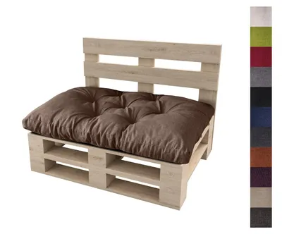 Produktbild von sunnypillow Palettenkissen für Gartenmöbel - Sitzkissen 120 x 60 cm - Palettenauflage für Palettensofa - Palettenpolster, Sitzpolster für Palettenmöbel - Gesteppte Gartenkissen - Kissen Braun