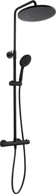 Produktbild von BADLAND Duschsäule BORO Thermostatisch Duschsystem, Brausegarnitur in Schwarz