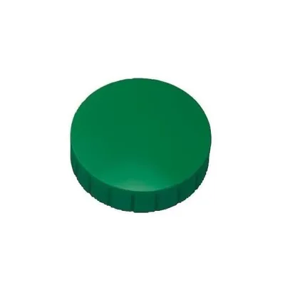 Zdjęcie produktu dla Magnes MAULsolid okrągły 4 sztuki 1,5 kg tworzywo sztuczne ferryt odporny na pęknięcia Ø 3,8 x 1,25 cm zielony