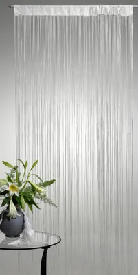 Produktbild von Türvorhang Fadenvorhang weiß 90x250 cm Gardine mit Polyester veredelt