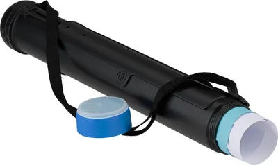 Immagine prodotto di Rotolo estensibile Relaxdays, 50-108 cm, Ø 8,5 cm, per il trasporto di poster e manifesti, rotolo per disegni fino al formato DIN A0, nero/blu