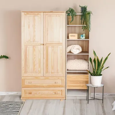 Produktbild von Kleiderschrank, Breite: 90 cm, Farbe: Natur