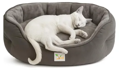 Productafbeelding van Ved – Zacht kattenbed – Rond, wasbaar huisdierbed voor katten en kittens