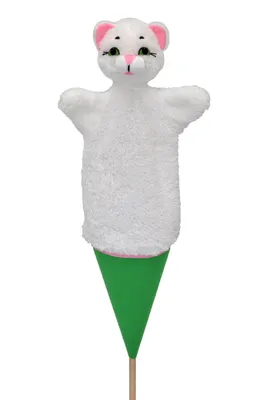 Obrázok produktu pre Ručná maňuška mačka 53 cm, biela, 11601A