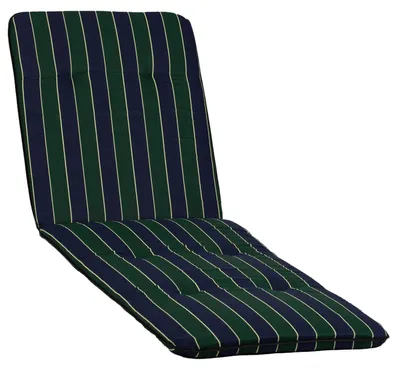 Produktbild von NYVI Liegenauflagen Hawaii 6er Set - 193x60 cm Blau Dunkelgrün Gestreift - Gartenmöbel Auflage mit 5 cm Polster und Gummi-Halteband