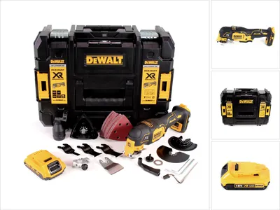 Zdjęcie produktu dla Akumulatorowe narzędzie wielofunkcyjne DeWalt DCS 356 NT 18 V bezszczotkowe + 35 akcesoriów + 1x akumulator 2,0 Ah + TSTAK - bez ładowarki