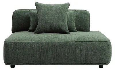 Produktbild von Gerade Récamiere-Sofa aus grünem Chenille-Stoff LELACO