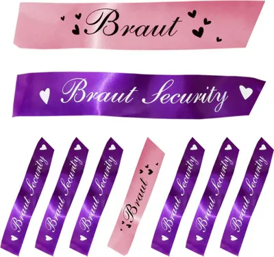 Produktbild von Oblique Unique Schärpe Braut + Braut Security Set JGA Hen Party Bride to be rosa lila