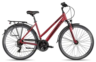 Produktbild von Adler Verona Trapez vielseitiges Damen-Trekkingbike mit Straßenausstattung 28 Zoll Rot 55 cm