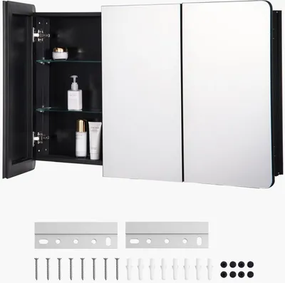 Produktbild von Medizinschrank Arzneischrank mit Spiegel - Verstellbar 1017x135x647mm - Apothekerschrank für Badezimmer und Klinik