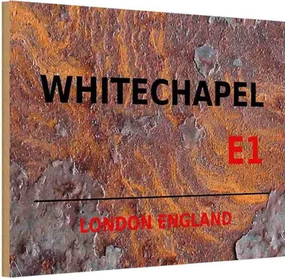 Produktbild von vianmo Holzschild 20x30 cm England Whitechapel E1