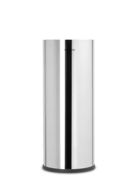 Imagen del producto de Soporte de papel higiénico Brabantia, de acero inoxidable, con dispensador, 132 mm (ancho), 132 mm (profundidad), 321 mm (alto)