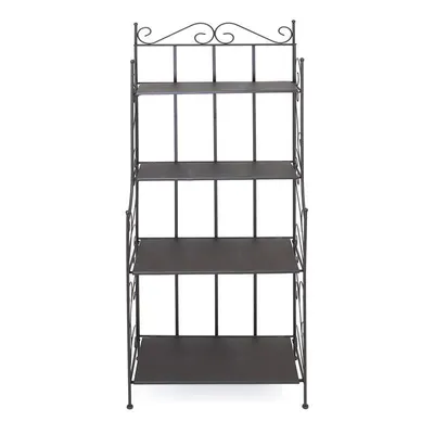 Produktbild von großes Metallregal mit 4 Böden, schwarz, im Antik Design