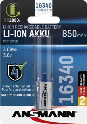 Produktbild von Akumulator litowo-jonowy Ansmann 16340 850mAh 3.6V wersja standardowa 1300-0017
