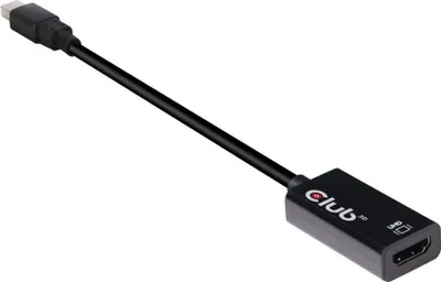 Zdjęcie produktu dla CLUB3D Mini DisplayPort 1.4 to HDMI 2.0b HDR Active Adapter, Mini DisplayPort, HDMI, Męska, Żeńska, Prosty, Prosty