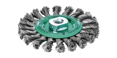 Immagine prodotto di Spazzola rotonda D.125mm spessore filo 0,50mm VA liscio 14mm 12500min-¹ 1 LESSMANN