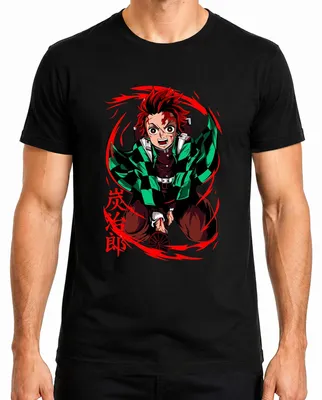 Produktbild von Tanjiro Kimetsu no Yaiba Sonnenatem Hinokami Anime Geschenk Herren T-Shirt, Schwarz, XL