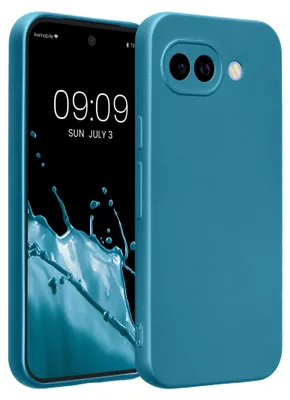 Produktbild von kwmobile Handyhülle für Google Pixel 10a Hülle - weiche Silikon Case metallisch schimmernd - Schutzhülle Cover - Metallic Karibikblau