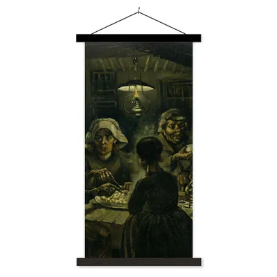 Produktbild von MuchoWow® Textilposter Die Kartoffelesser - Vincent van Gogh 60x120 cm mit schwarzem Rahmen - Magnete