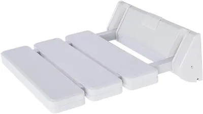 Obrázok produktu pre Sprchové sedadlo na stenu, skladacie, 130 kg, biela, ABS a hliník, pre seniorov