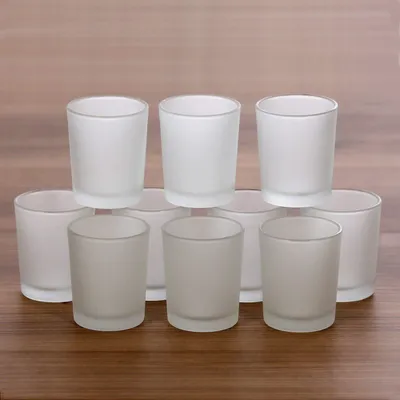 Produktbild von Teelichthalter Glas Teelichthalter Windlicht - Mattiert - Für 40 mm Teelichter - 10er Set