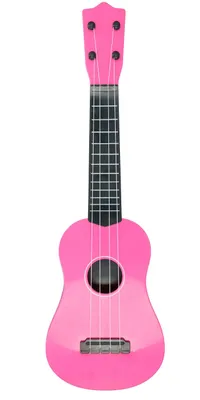 Produktbild von Kindergitarre, Gitarre mit 4 Kunststoff-Saiten für erste Schritte ins Musikleben, guter Klang, Saiten stimmbar, Kunststoff, pink