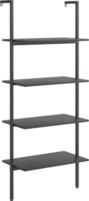 Image de Étagère inclinée à 4 niveaux Noir 64x35x152,5 cm