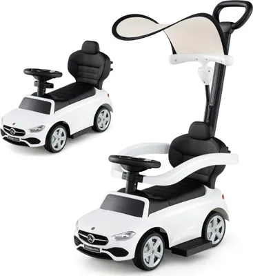 Image de Véhicule porteur Mercedes-Benz Véhicule porteur 3 en 1 avec poignée de poussée Véhicule porteur pour enfants à partir de 1 an blanc