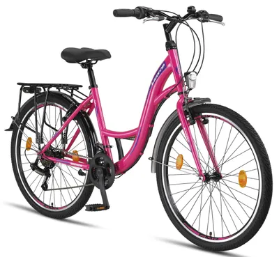 Obrázek produktu pro Licorne Bike Stella Premium City Bike 20,24,26 a 28 palců kolo pro dívky muže a ženy 21 rychlostí (6 rychlostí pro 20 palců) Holland městské kolo