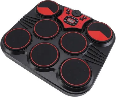 Productafbeelding van Elektronische Drumset - Digitale Percussie - Muziek Maken - 7 Drum Pads - 58 x 46 x 12 cm - Zwart