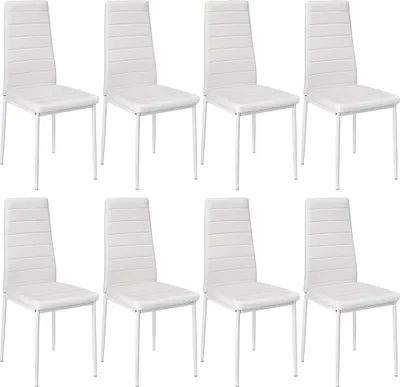 Produktbild von Esszimmerstühle 8-er SET, Kunstleder Weiß