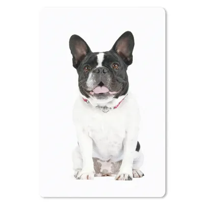 Produktbild von MuchoWow® Mauspad Mousepad Französische Bulldogge - Schwarz - Weiß 18x27 cm - Mousepads - Maus Mat - Pad - Mausunterlage
