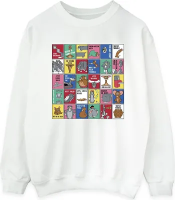 Produktbild von Tom And Jerry - "Grid Squares" Sweatshirt für Damen BI40702 (XL) (Weiß)
